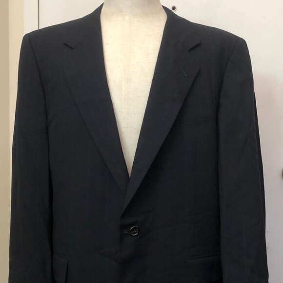 Hickey Freeman Men’s Black Blazer Size 44L- Classic Dress Coat USA